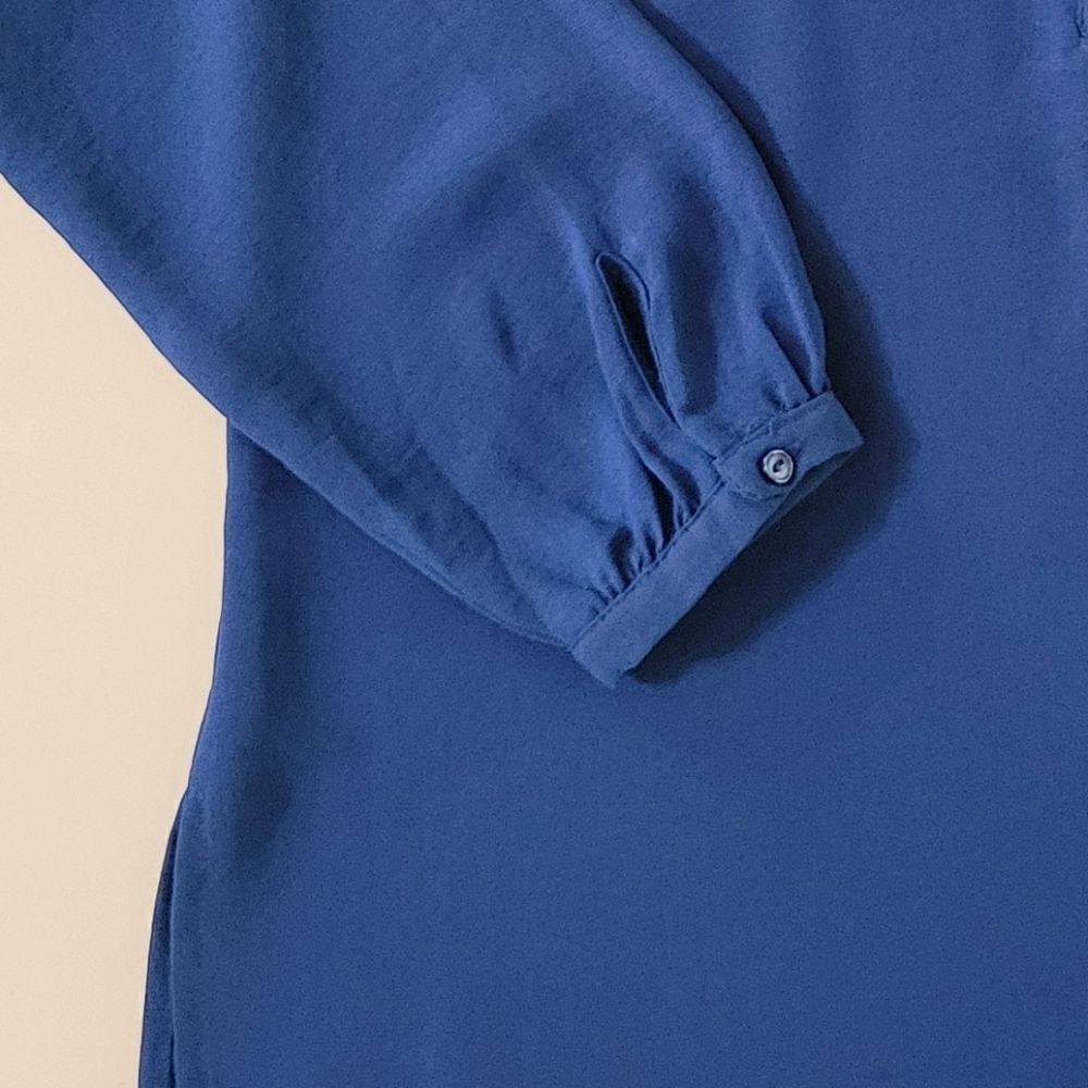 Joe Fresh Roundneck Henley Style Blue Blouse - Picture 9 of 11